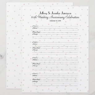 60th Anniversary Party Guest Book Sign-In Page