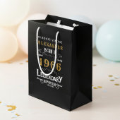 60th Birthday 1966 Add Name Legend Black Gold Mittlere Geschenktüte
