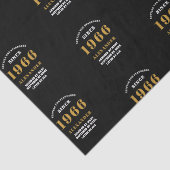 60th Birthday 1966 Black Gold Chic Elegant Seidenpapier (Detail)