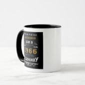 60th Birthday 1966 Legend Retro Black Personalized Tasse (Vorderseite Links)