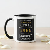 60th Birthday 1966 Legend Retro Black Personalized Tasse