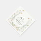 60th Birthday April Birth Month Flower Daisy Serviette (Ecke)