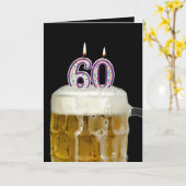 60th Birthday Beer Karte (Gelbe Blume)