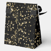 60th Birthday  Black & Gold Confetti Personalized Geschenkschachtel (Rückseite)