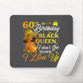 60th Birthday Black Queen Level Up Emwering For Wo Mousepad (Mit Mouse)