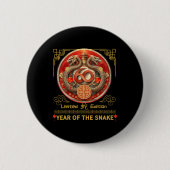 60th Birthday Born Snake Year 1965 Chinese Lunar N Button (Vorderseite)