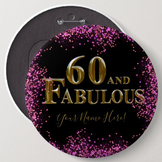 60th Birthday Button (Vorne & Hinten)