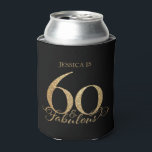 60th Birthday Dosenkühler<br><div class="desc">Die 60. Geburtstagsfeier kann in Schwarz und Gold kühler werden.</div>