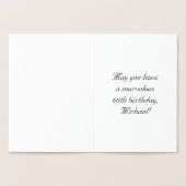 60th Birthday: Elegant, Ornate Script; Custom Name Folienkarte (Innenseite)