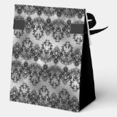 60th Birthday Elegant Silver Lace Thank You Geschenkschachtel (Rückseite)