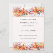 60th Birthday Fall Leaves and Gold Celebration Einladung (Vorderseite)