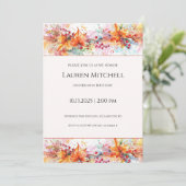 60th Birthday Fall Leaves and Gold Celebration Einladung (Stehend Vorderseite)