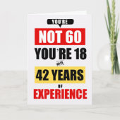 60th Birthday Funny 42 Years of Experience Karte (Vorderseite)