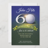 60th Birthday Golf Theme  Einladung (Vorderseite)