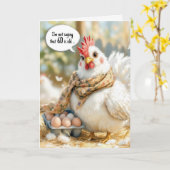60th Birthday Hen With Eggs in Carton Karte (Gelbe Blume)