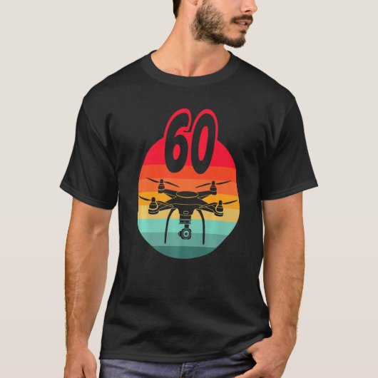 60th Birthday I Retro Remote Control Drones With C T-Shirt (Vorderseite)