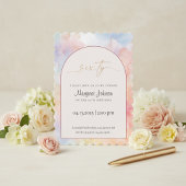 60th Birthday Invitation | Pastel Watercolor Gold Einladung