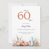 60th Birthday Invitation Pumpkin Floral Fall Einladung (Vorderseite)
