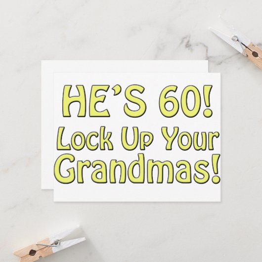 60th Birthday Karte (Vorderseite/Rückseite Beispiel)