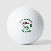 60th Birthday Men's Monogram Name Golfball (Vorderseite)