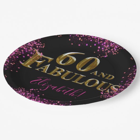 60th Birthday Pappteller (Schrägansicht)