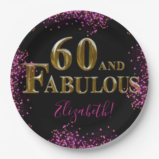 60th Birthday Pappteller (Vorderseite)