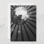 60th Birthday Party Black Sparkle Disco Ball Einladung (Rückseite)