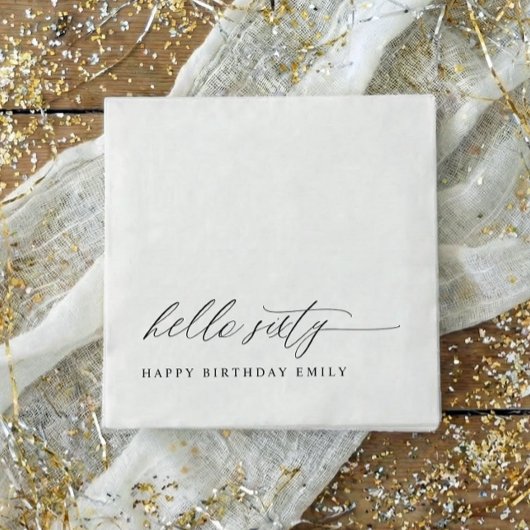 60th Birthday Party Hello 60 Modern Milestone Serviette