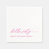 60th Birthday Party Pink Hello 60 Modern Serviette (Vorderseite)