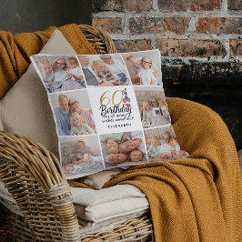 60th Birthday Photo Collage Grandma Mother Picture Kissen