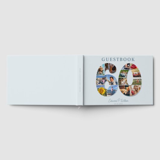 60th Birthday Photo Collage Milestone Guestbook Gästebuch (Voll)