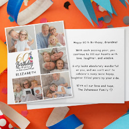 60th Birthday Photo Collage Modern Family Pictures Karte