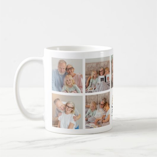 60th Birthday Photo Collage Script Typography Gold Kaffeetasse (Links)
