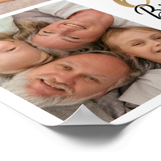 60th Birthday Photo Collage Script Typography Poster (Ecke)