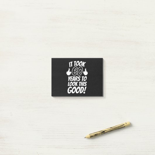 60th Birthday Post-it Klebezettel (Auf Schreibtisch)