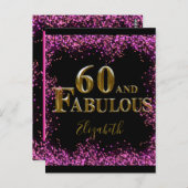 60th Birthday Postkarte (Vorne/Hinten)