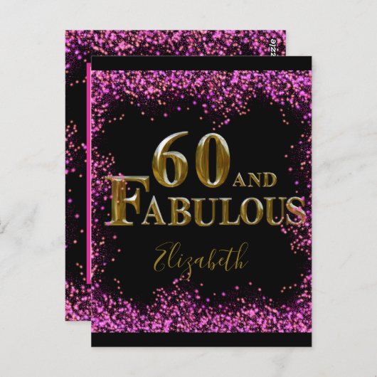 60th Birthday Postkarte (Vorne/Hinten)