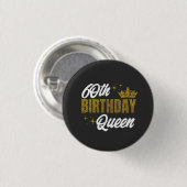 60th Birthday Queen Custom T-Shirt Button (Vorne & Hinten)