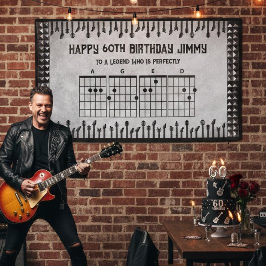 60th Birthday Rockstar Icon AGED to Perfection Banner