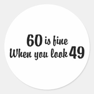 60th Birthday Runder Aufkleber