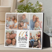 60th Birthday Script Photo Collage Modern Keepsake Fotoplatte
