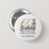 60th Birthday Script Typography Milestone Classic  Button (Vorne & Hinten)
