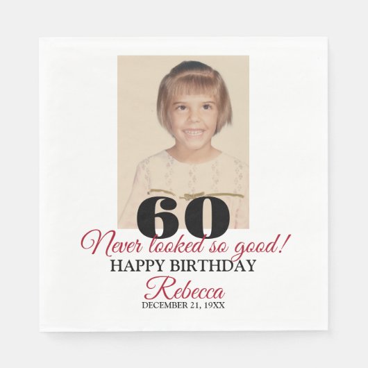60th Birthday Serviette (Vorderseite)