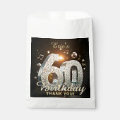 60th Birthday Silver Disco Ball Music Theme Party Geschenktütchen (Vorderseite)