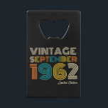 60th Birthday Vintage September 1962 Limited Edtn. Geldbeutel Flaschenöffner<br><div class="desc">60th Birthday Vintage September 1962 Limited Edtn.</div>