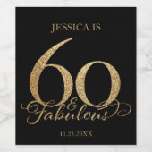 60th Birthday Weinetikett (Einzelnes Label)