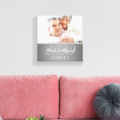 60th Diamond Anniversary Silver Damask 8x8 Foto Leinwanddruck (Insitu (Wohnzimmer))