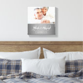 60th Diamond Anniversary Silver Damask 8x8 Foto Leinwanddruck (Insitu (Schlafzimmer))