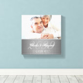 60th Diamond Anniversary Silver Damask 8x8 Foto Leinwanddruck (Insitu (Holzboden))
