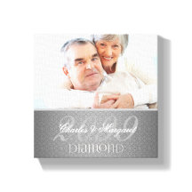 60th Diamond Anniversary Silver Damask 8x8 Foto